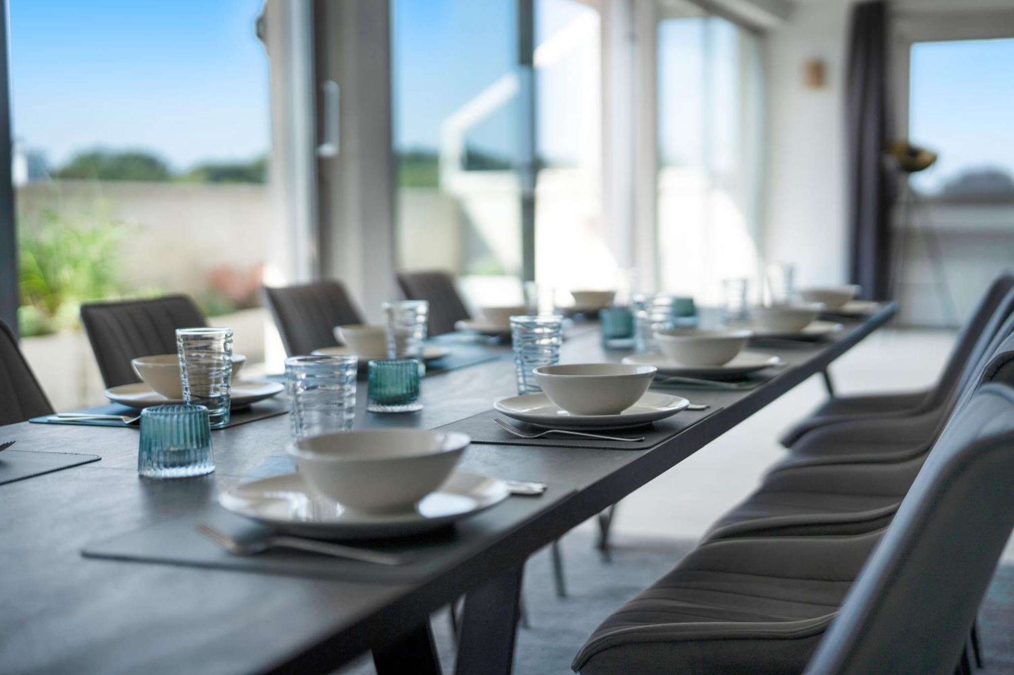 Exklusives Penthouse Japandi 232Qm, Whirlpool , 25Min Bis Duesseldorf Messe Appartement Mönchengladbach Buitenkant foto